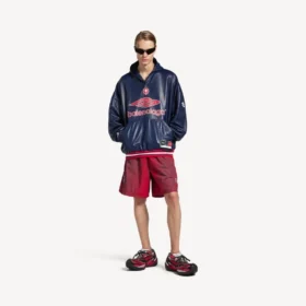 Men’s 3b football polo hoodie in dark navy