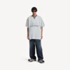 Men’s 3b football v-neck t-shirt oversized in grey/white Men’s 3b football v-neck t-shirt oversized in grey/white