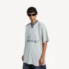 Men’s 3b football v-neck t-shirt oversized in grey/white Men’s 3b football v-neck t-shirt oversized in grey/white