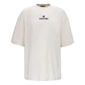 Men”s Balenciaga Alphabet Logo Short Sleeve Gray White 641614TJVA99054