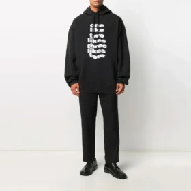 Men”s Balenciaga Alphabet Printing Casual Black 641679TJV931070