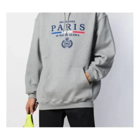 Men”s Balenciaga Chest Logo Crown Gray 570811TGV681300