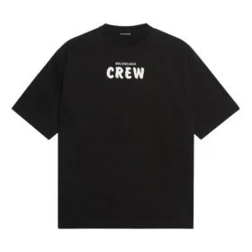 Men”s Balenciaga Crew Alphabet Printing Short Sleeve Black 620969TIV741070