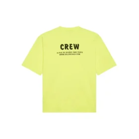 Men”s Balenciaga Crew Alphabet Printing Short Sleeve Fluorescent Green 620969TIVG97072