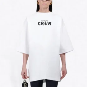 Men”s Balenciaga Crew Printing Short Sleeve White 620941TIV749040