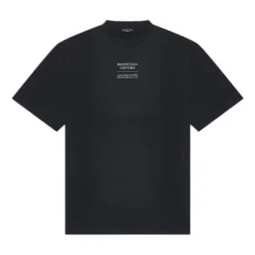 Men”s Balenciaga FW21 Couture Alphabet Round Neck Short Sleeve Black 651795TJV901070