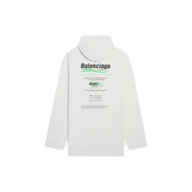 Men”s Balenciaga FW21 Logo Alphabet Printing Loose White 662424TKVF89085