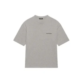 Men”s Balenciaga FW21 Logo Printing Retro Short Sleeve Gray 612966TIVG51167