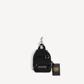 Men’s balenciaga i pubg i pubgm explorer micro backpack charm/keychain in black