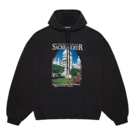 Men”s Balenciaga landscape Loose Hoodie Black 641679TJVH91000 Men”s Balenciaga landscape Loose Hoodie Black 641679TJVH91000