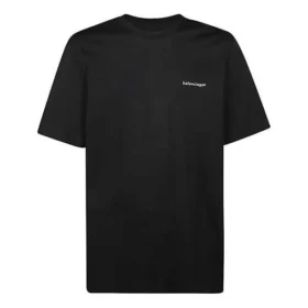 Men”s Balenciaga Logo Knit Short Sleeve Black 556150TYK281000