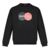 Men”s Balenciaga Logo Pattern Round Neck Long Sleeves Black 583258TIV801000