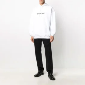 Men”s Balenciaga Logo Pullover Oversize White 570811TIV559040 Men”s Balenciaga Logo Pullover Oversize White 570811TIV559040