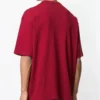 Men”s Balenciaga Logo Round Neck Short Sleeve Red 556148TDV516064