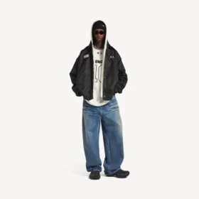 Men’s balenciaga | nba collaboration coach jacket in black Men’s balenciaga | nba collaboration coach jacket in black
