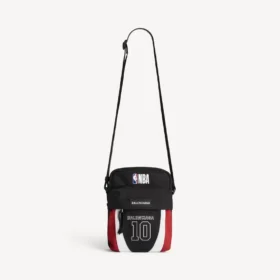 Men’s balenciaga | nba collaboration explorer crossbody pouch in black/white/vermillon red Men’s balenciaga | nba collaboration explorer crossbody pouch in black/white/vermillon red