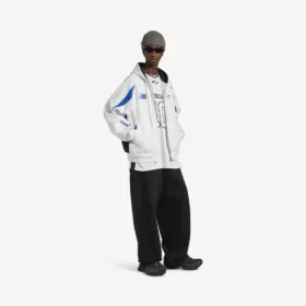 Men’s balenciaga | nba collaboration oversized zip-up hoodie in white/multicolor Men’s balenciaga | nba collaboration oversized zip-up hoodie in white/multicolor