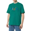 Men”s Balenciaga Paris Love Regular T-Shirt Printing Short Sleeve Green 594579TGV433640