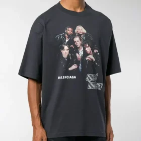 Men”s Balenciaga Speed Hunter Series Printing Logo Retro Loose Short Sleeve Black 541877TCV381055 Men”s Balenciaga Speed Hunter Series Printing Logo Retro Loose Short Sleeve Black 541877TCV381055