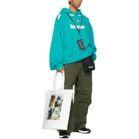 Men”s Balenciaga SS21 Classic Alphabet Printing Hole Sky Blue 659403TKVB64661 Men”s Balenciaga SS21 Classic Alphabet Printing Hole Sky Blue 659403TKVB64661