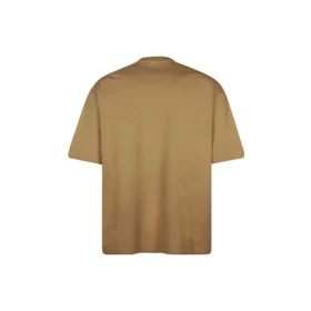 Men”s Balenciaga SS21 Loose Round Neck Alphabet Embroidered Logo Short Sleeve Khaki 612966TJV879504 Men”s Balenciaga SS21 Loose Round Neck Alphabet Embroidered Logo Short Sleeve Khaki 612966TJV879504