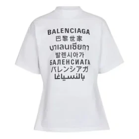 Men”s Balenciaga SS21 Word Short Sleeve White 641613TJVI59040 Men”s Balenciaga SS21 Word Short Sleeve White 641613TJVI59040