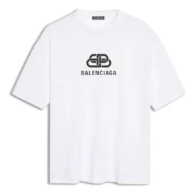 Men”s Balenciaga White with BB logo Classic logo Printing Short Sleeve 570803TEV489044