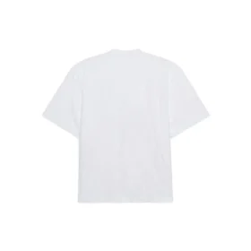 Men”s Balenciaga Word Printing Round Neck Pullover Short Sleeve White 641614TJVI39040