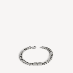 Men’s bb icon thin gourmette bracelet in antique silver