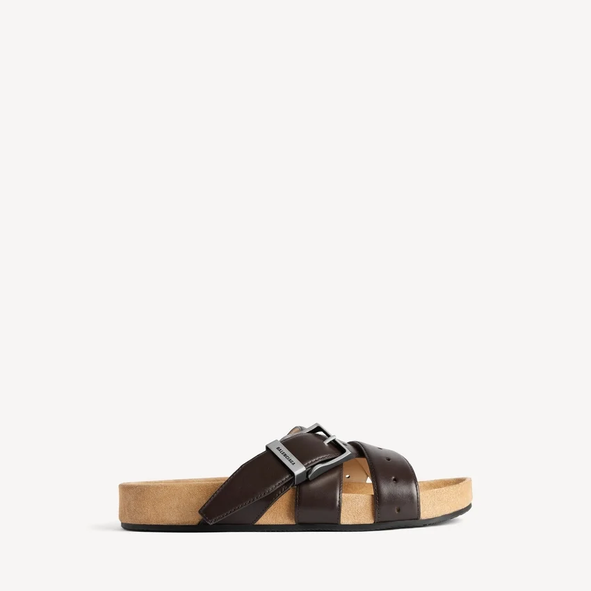 Men’s belt mule in moka Men’s belt mule in moka
