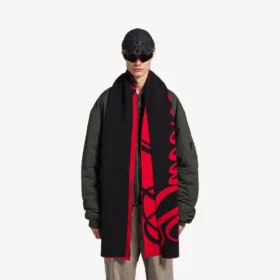 Men’s big b scarf in red/black