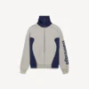 Men’s bodies knitted zip-up cardigan in grey/navy Men’s bodies knitted zip-up cardigan in grey/navy