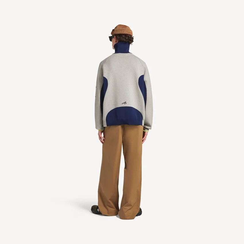 Men’s bodies knitted zip-up cardigan in grey/navy Men’s bodies knitted zip-up cardigan in grey/navy