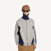 Men’s bodies knitted zip-up cardigan in grey/navy Men’s bodies knitted zip-up cardigan in grey/navy