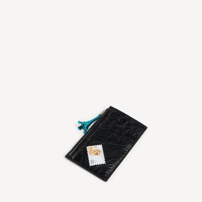 Men’s cash large long coin and card holder in black/multicolor Men’s cash large long coin and card holder in black/multicolor