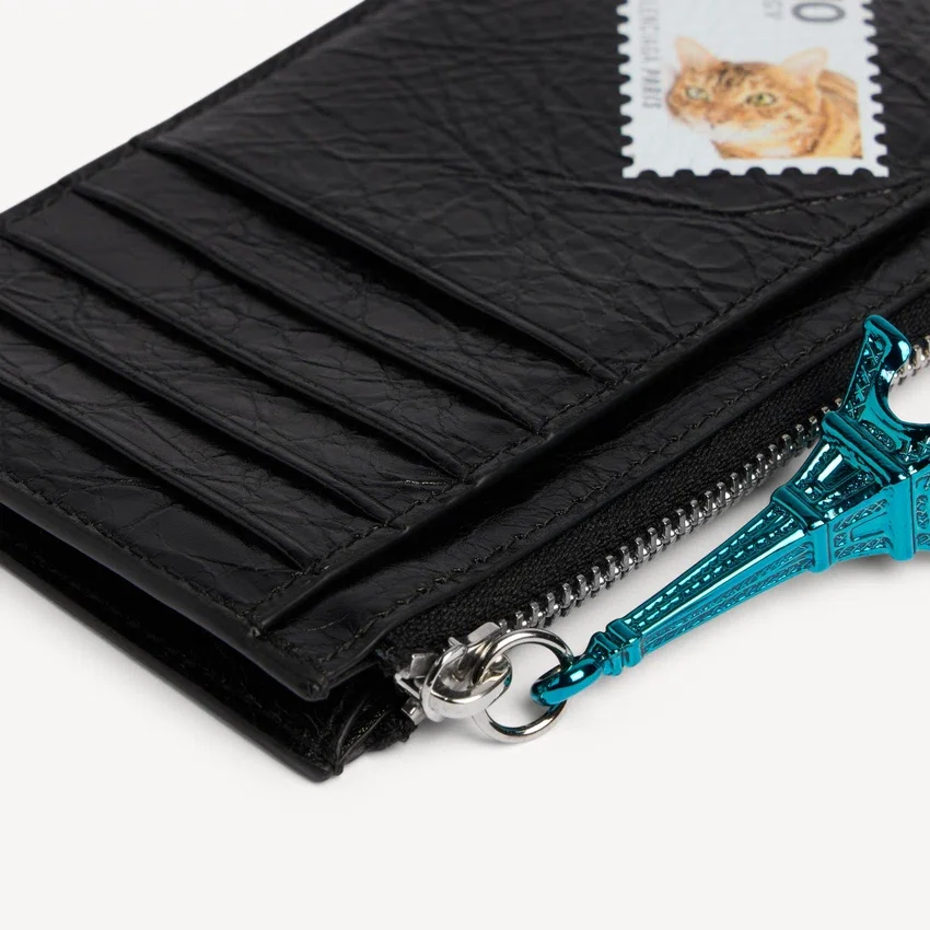 Men’s cash large long coin and card holder in black/multicolor Men’s cash large long coin and card holder in black/multicolor
