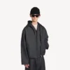 Men’s denim hooded jacket in raw indigo