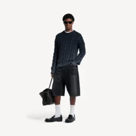 Men’s denim stay press shorts in black