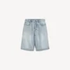 Men’s denim stay press shorts in bleach light bleu