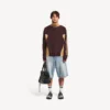 Men’s denim stay press shorts in bleach light bleu