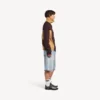 Men’s denim stay press shorts in bleach light bleu