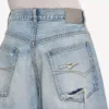 Men’s denim stay press shorts in bleach light bleu