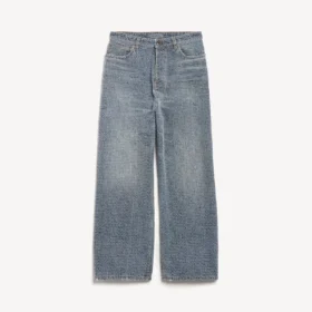 Men’s denim stitch baggy jeans in dark blue