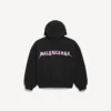 Men’s diy balenciaga back regular fit zip-up hoodie in black Men’s diy balenciaga back regular fit zip-up hoodie in black