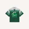 Men’s extreme tie dye bowling short sleeve shirt in green/white Men’s extreme tie dye bowling short sleeve shirt in green/white