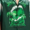 Men’s extreme tie dye bowling short sleeve shirt in green/white Men’s extreme tie dye bowling short sleeve shirt in green/white