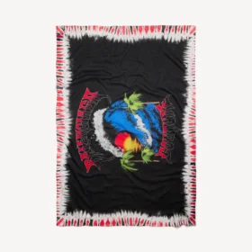Men’s extreme tie dye pareo in black/red