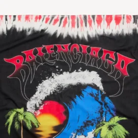 Men’s extreme tie dye pareo in black/red