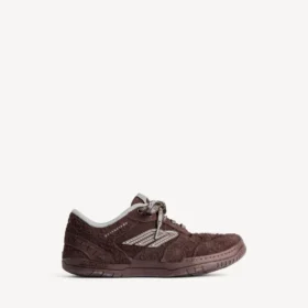Men’s hamptons suede sneaker in dark brown/grey