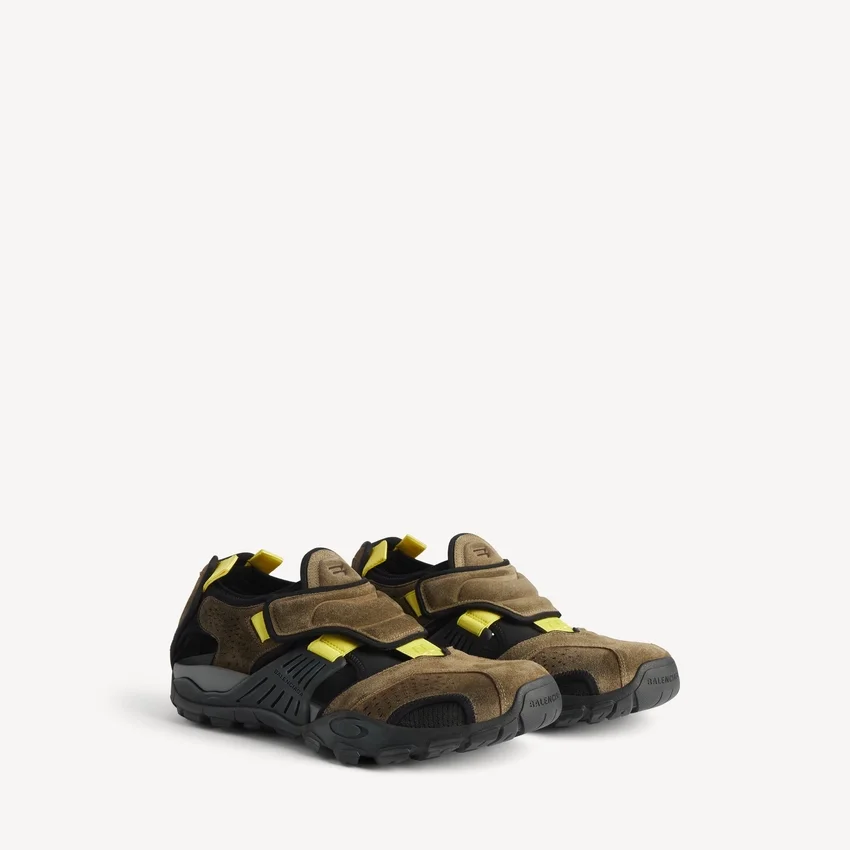 Men’s hike sandal sneaker in taupe/black/neon yellow Men’s hike sandal sneaker in taupe/black/neon yellow